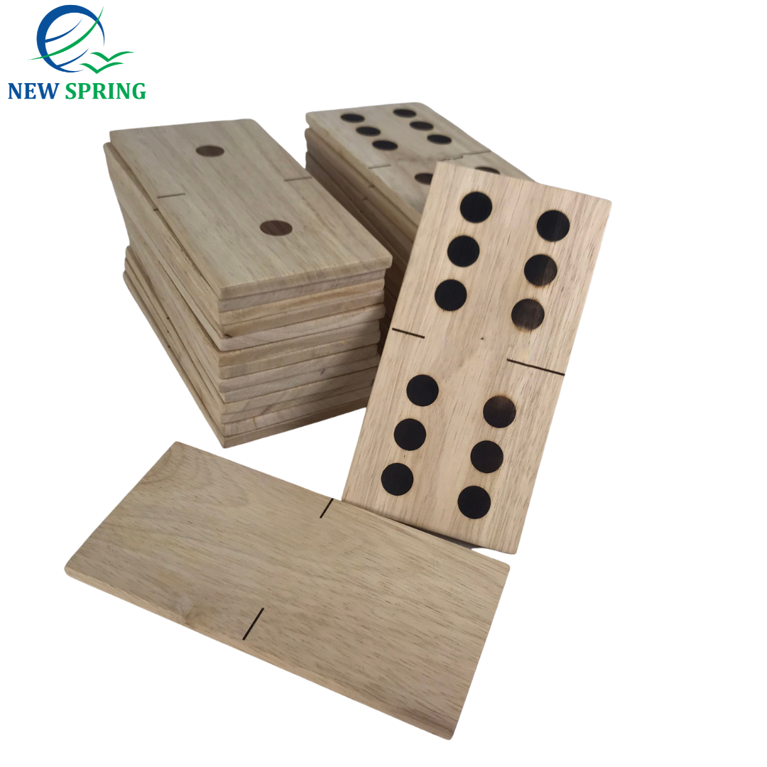 Professional Customized Double Domino Set 28pcs Natural Color Dominos With Canvas Bag Game For All Age