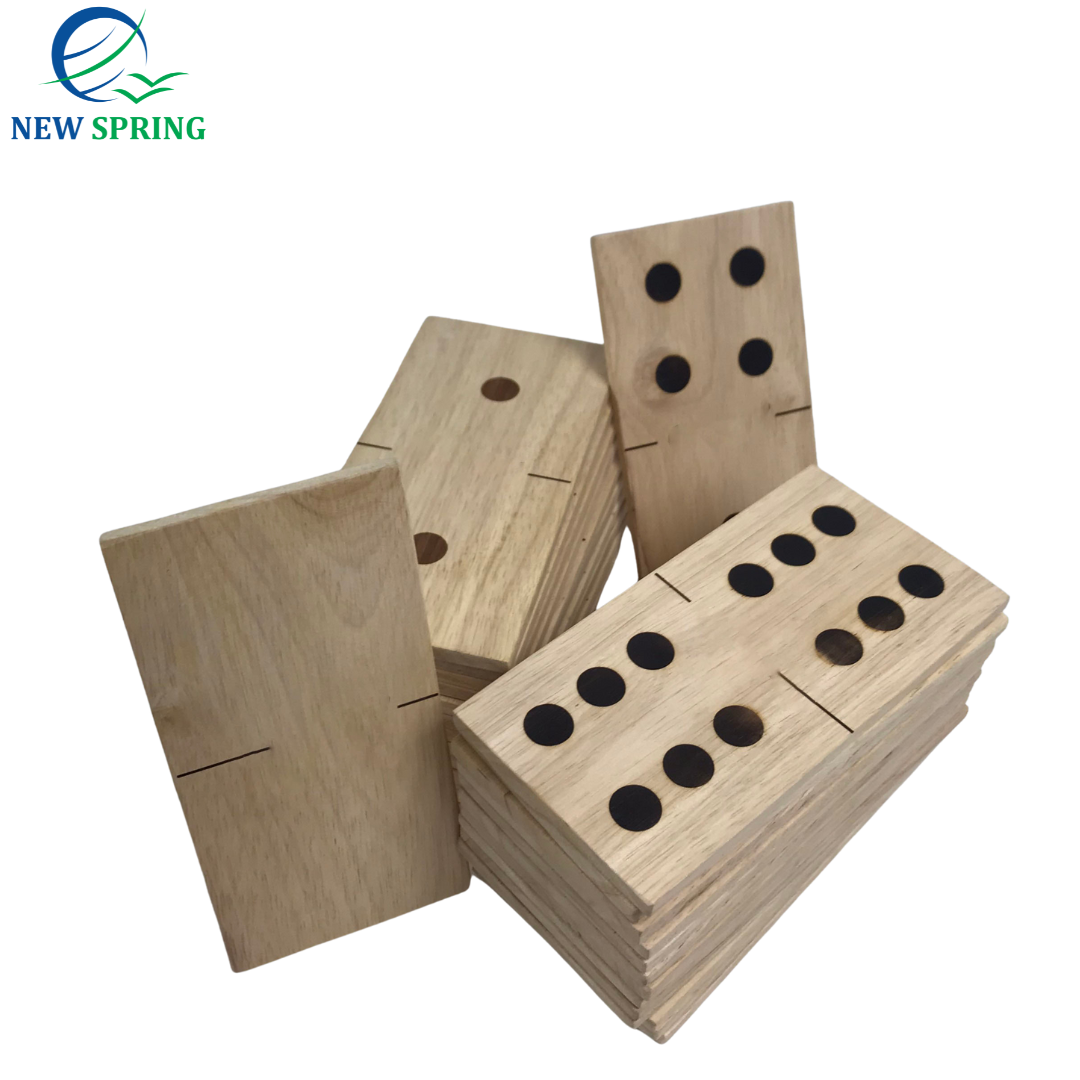 Professional Customized Double Domino Set 28pcs Natural Color Dominos With Canvas Bag Game For All Age