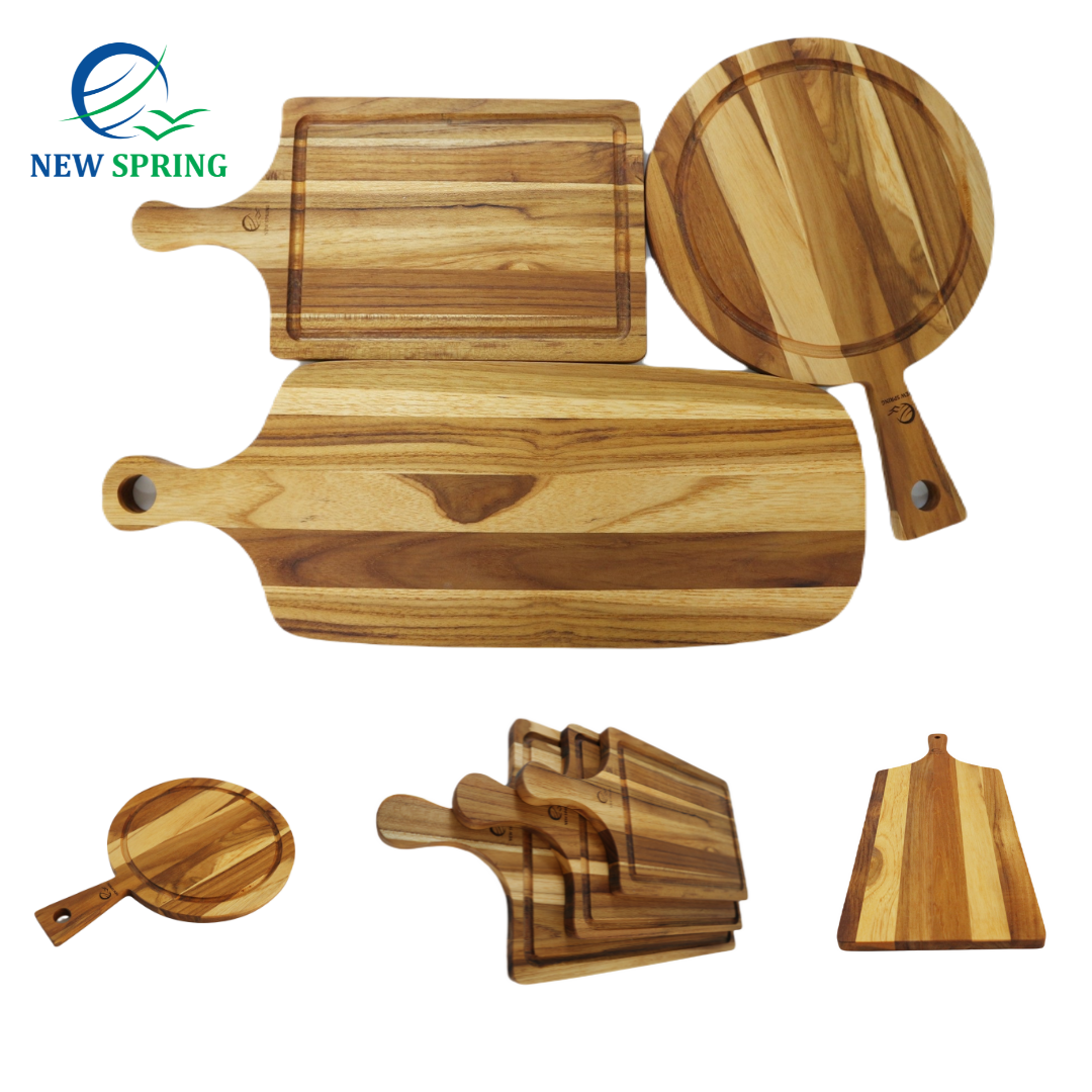 wholesale kitchenware cookware sets cooking utensils non-stick cooking wooden cooking cutting board with handle