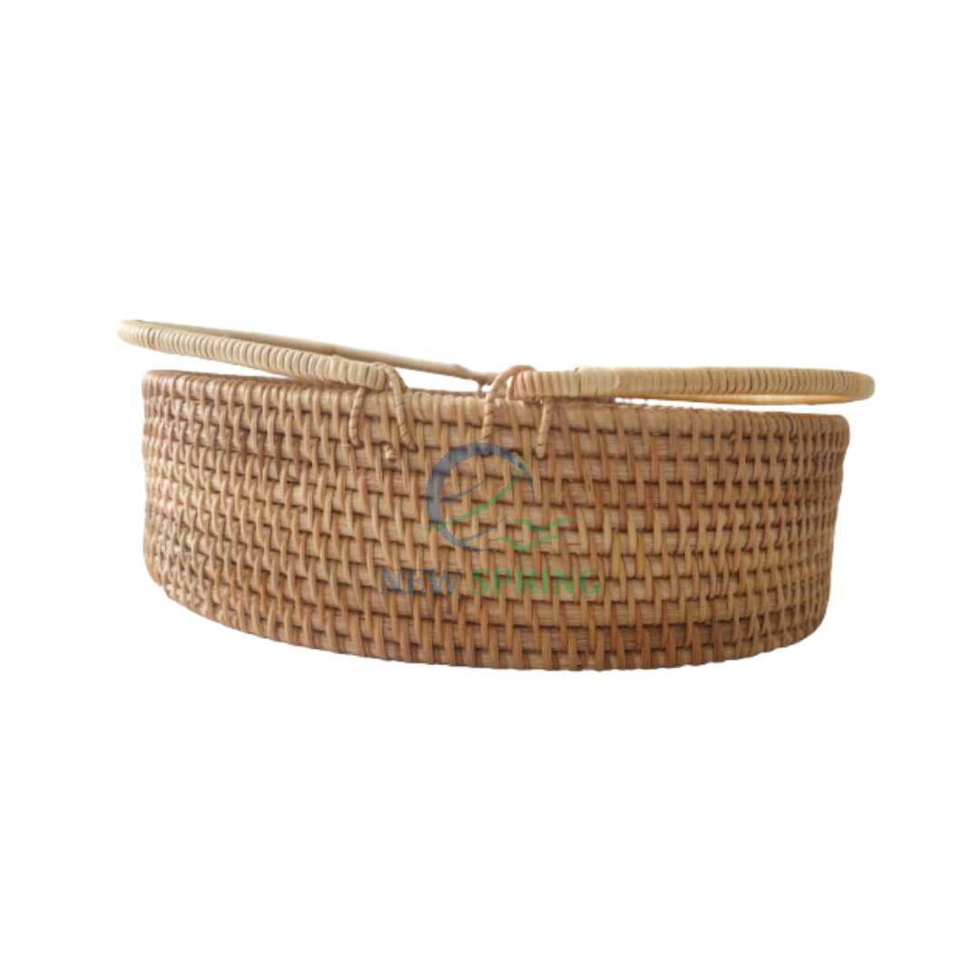 Wonderful Vietnamese Rattan Picnic Basket with Handle Wholesale Cheap Price for Export