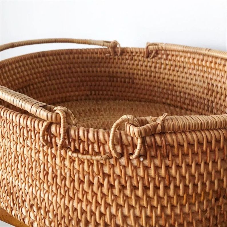 Wonderful Vietnamese Rattan Picnic Basket with Handle Wholesale Cheap Price for Export