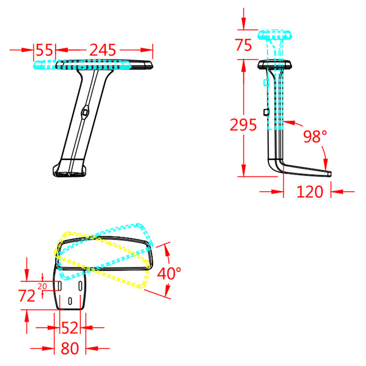 Good price  Office Chair Arm 3D adjustable armrest replacement for office chairs furniture spare parts  chair part