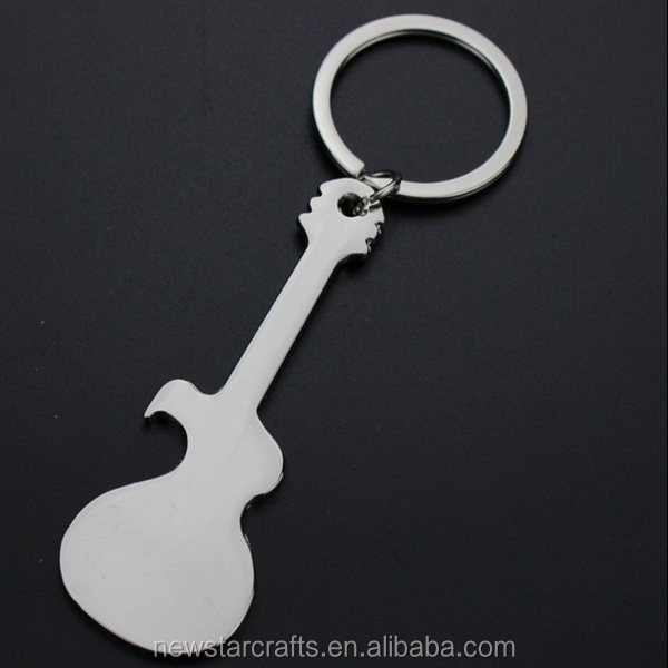 Factory cheap mini guitar shaped keychain bottle opener