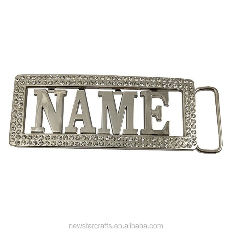 Personalized Chrome Custom Name plate Belt Buckle