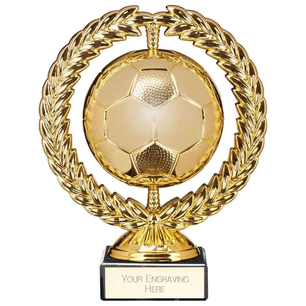 Custom made metal fantasy football soccer ball trophy