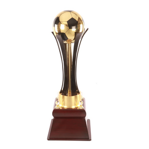 Custom made metal fantasy football soccer ball trophy