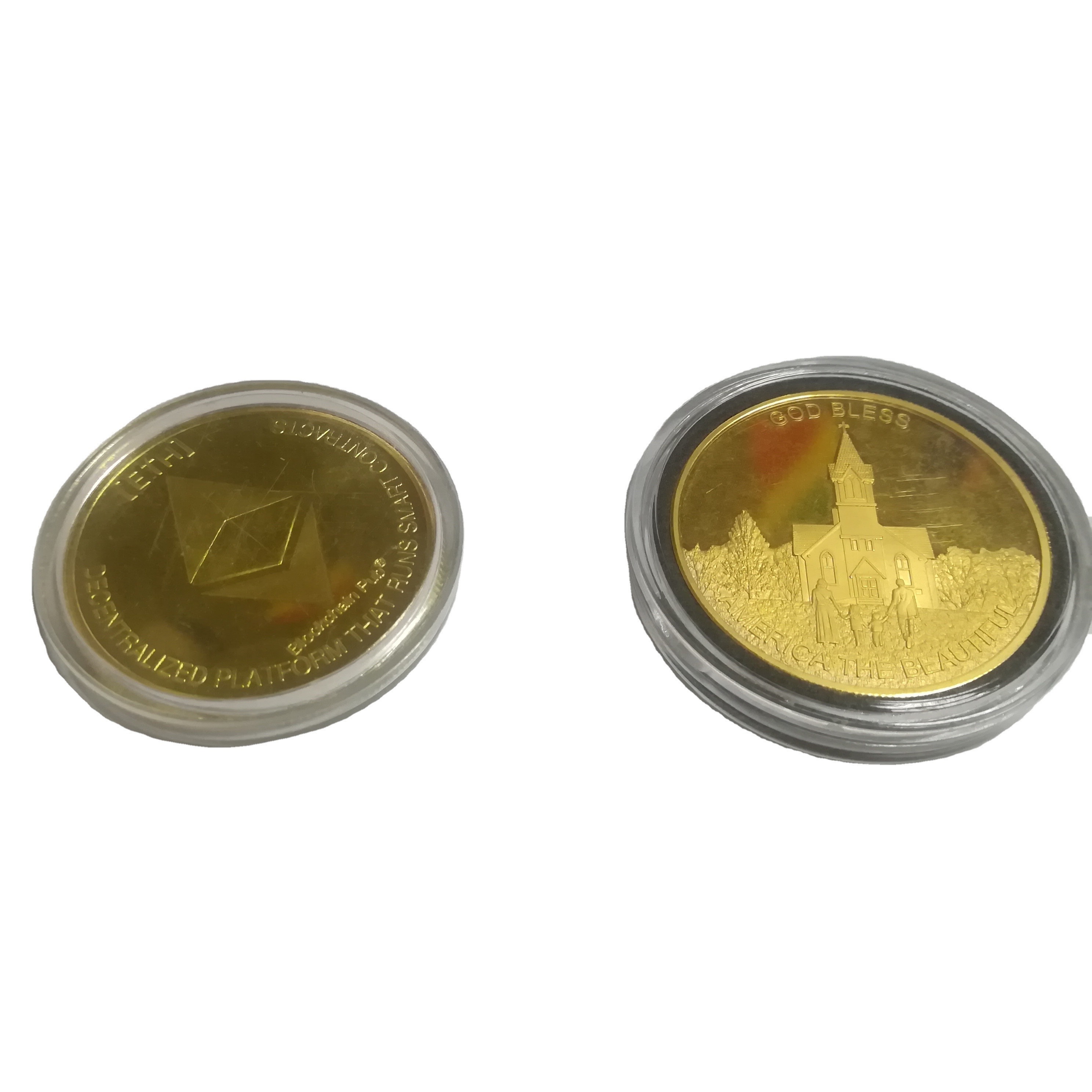 die casting engraved coin gold plated tungsten coin