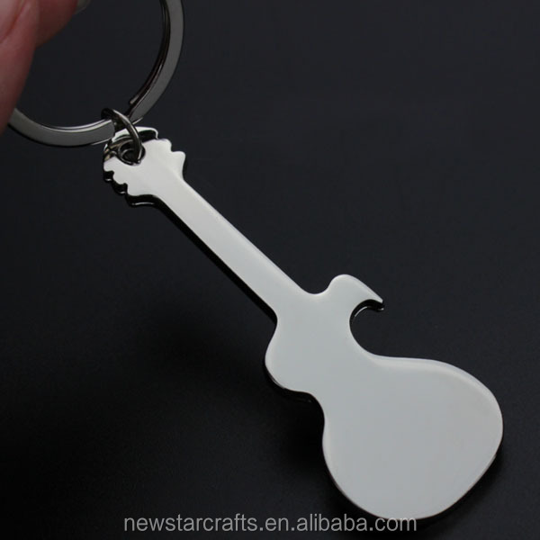 Factory cheap mini guitar shaped keychain bottle opener