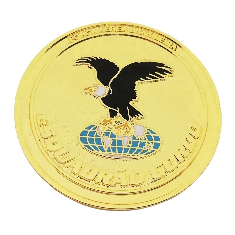 die casting engraved coin gold plated tungsten coin