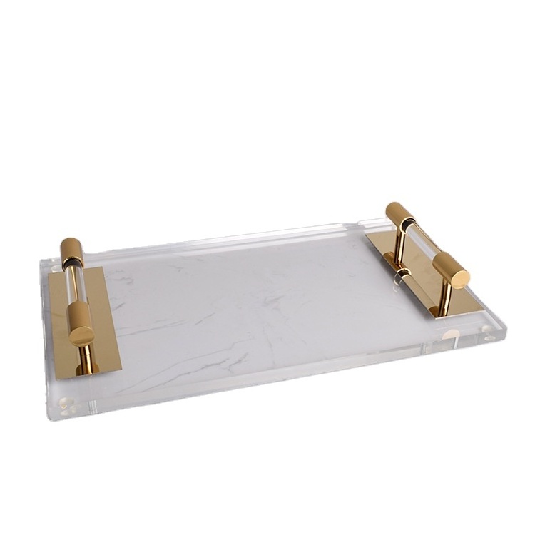 Acrylic Breakfast Serving Tray With Handle Tray Decorative For Coffee Table Kitchen 16x12 Clear Acrylic Trays Wholesales