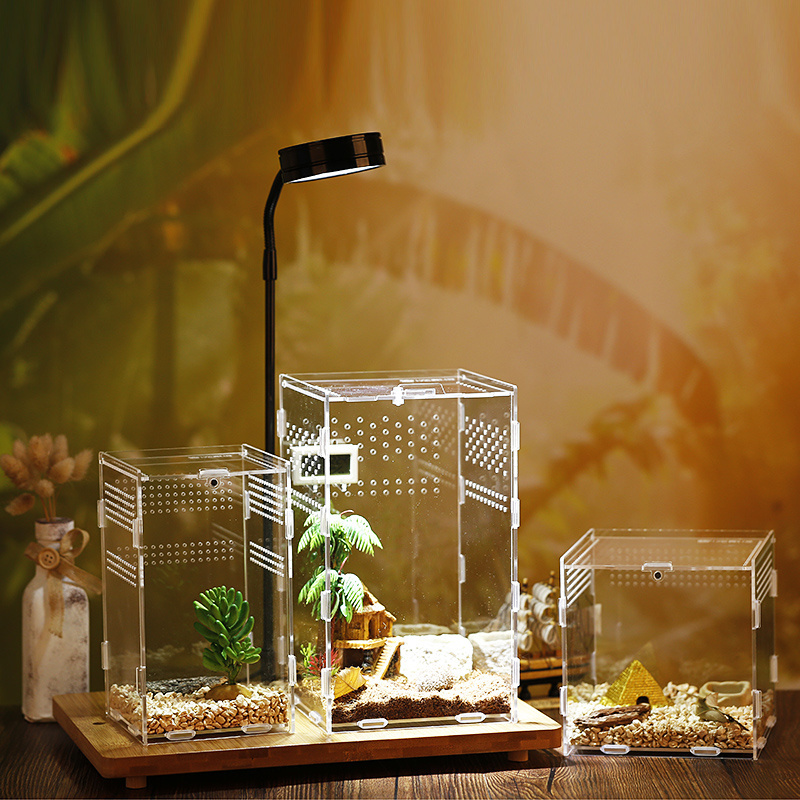 Acrylic Cage Reptile Insect Tarantula Enclosure Tank Tall Enclosure Transparent Reptile Breeding Box