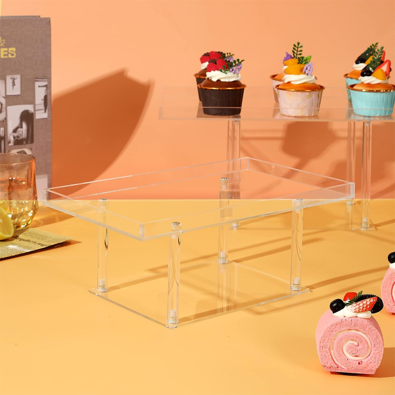 Customized Catering Stand For Food Display Transparent Acrylic Display Stand Riser