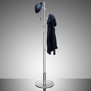 Tree Decorative Acrylic Furniture Sturdy Freestanding Clothes Bags Rack Stand Floor Type Transparent Acrylic Coat Hanger