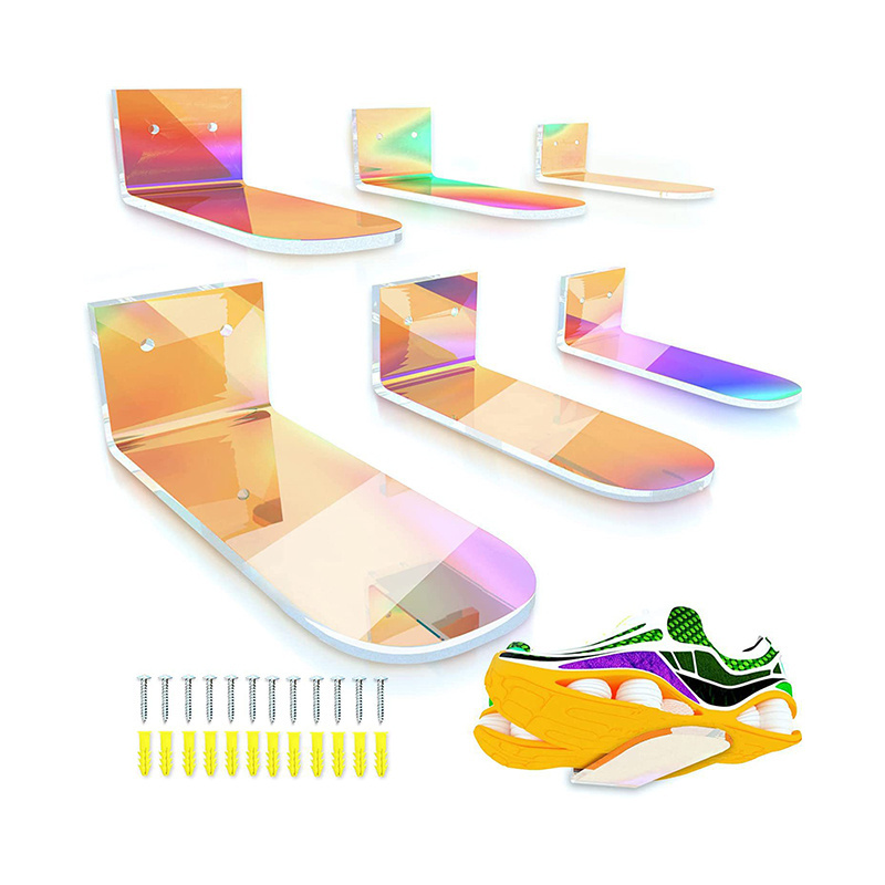 Floating Sneaker Displays Shelves for Wall Mount Clear Acrylic Floating Shelves for Showcase Levitating Shoe Display  Rack