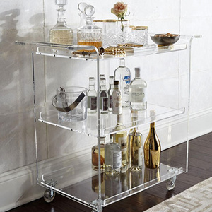 Hotel furniture luggage housekeeping cleaning room service acrylic trolley  Acrylic Hotel Trolley