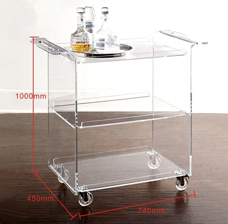 Hotel furniture luggage housekeeping cleaning room service acrylic trolley  Acrylic Hotel Trolley