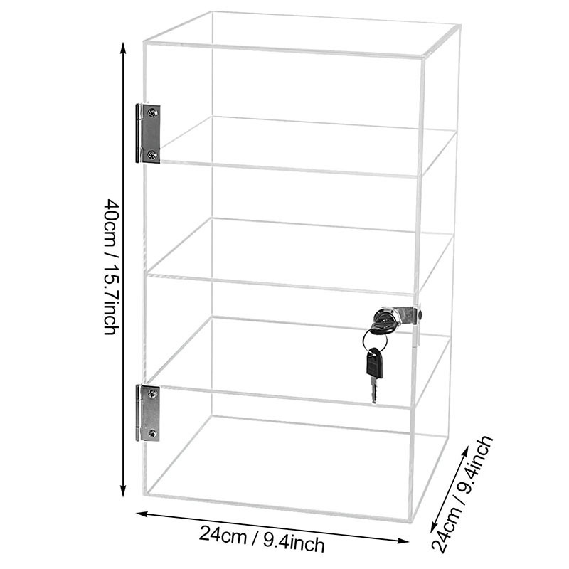 3-tier Clear Acrylic Display Cabinet Acrylic Jewelry Display Knife Display Case With Lock