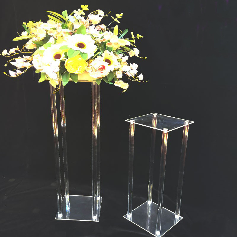 transparent crystal wedding flower stands tall rectangular clear acrylic flower stand