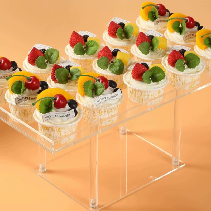 Customized Catering Stand For Food Display Transparent Acrylic Display Stand Riser