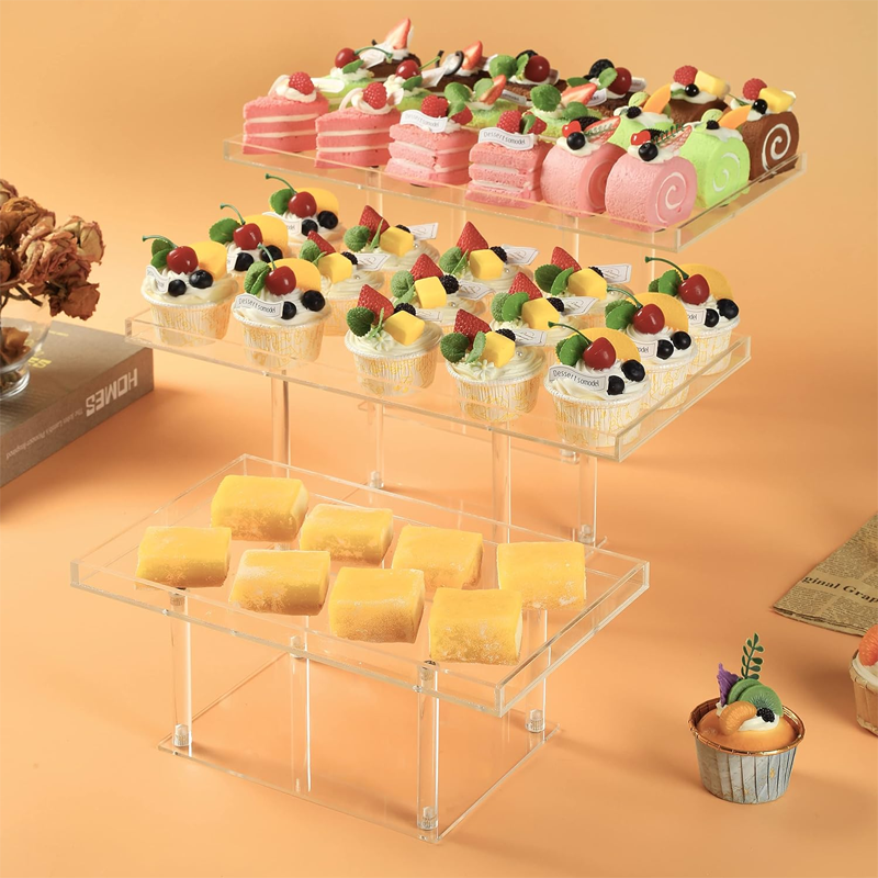 Customized Catering Stand For Food Display Transparent Acrylic Display Stand Riser