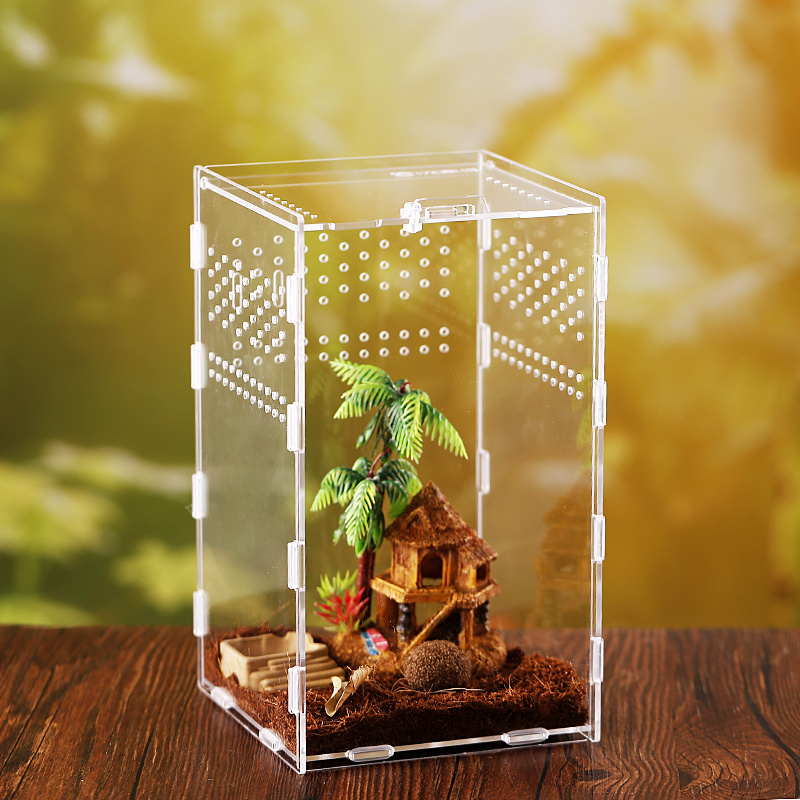 Acrylic Cage Reptile Insect Tarantula Enclosure Tank Tall Enclosure Transparent Reptile Breeding Box