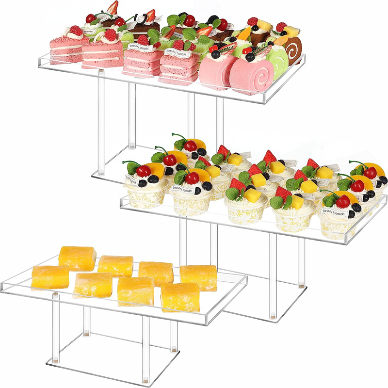 Customized Catering Stand For Food Display Transparent Acrylic Display Stand Riser