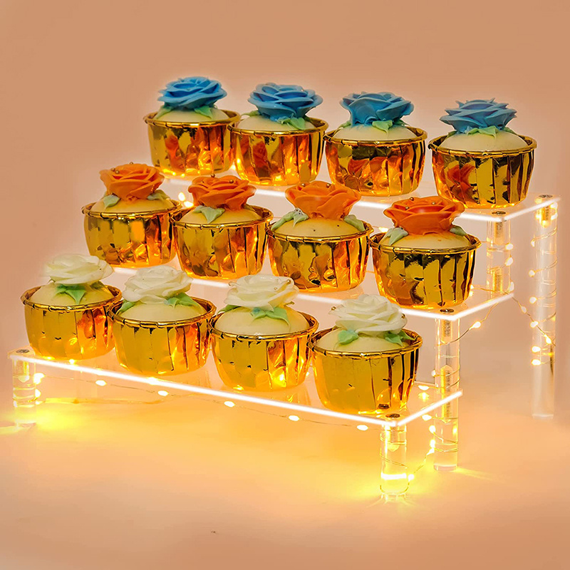 3 Tier Shelf Cake Pop Stand Acrylic Display Shelf Cake Stand Multifunctional and Durable Lucite Stand For Desserts