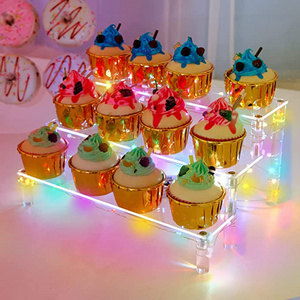 3 Tier Shelf Cake Pop Stand Acrylic Display Shelf Cake Stand Multifunctional and Durable Lucite Stand For Desserts