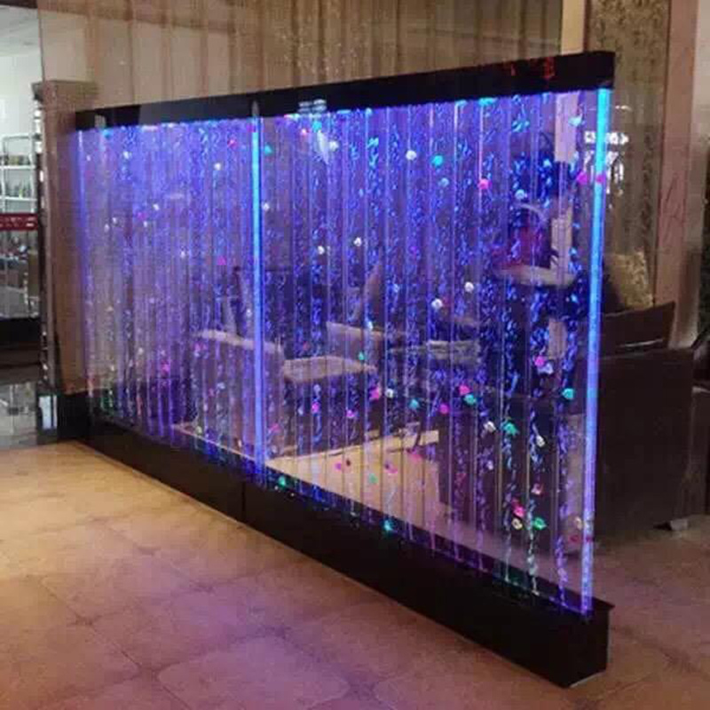 New arrival Indoor Bubble Wall Color-Changing LED Lights Fountains Hotel Restaurant Acrylic Water curtain fountain