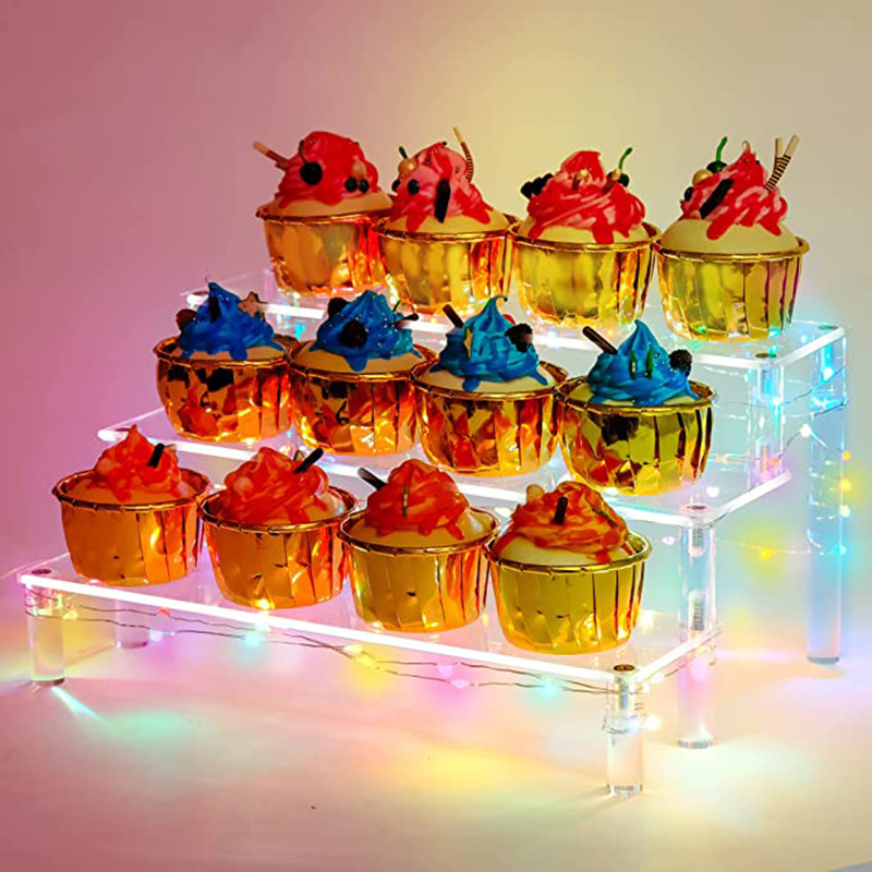 3 Tier Shelf Cake Pop Stand Acrylic Display Shelf Cake Stand Multifunctional and Durable Lucite Stand For Desserts