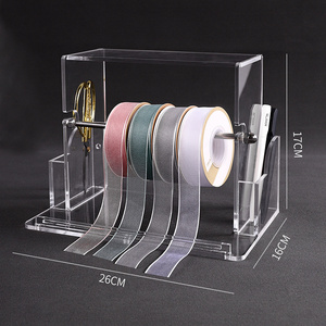 Custom acrylic flower satin ribbon card holder gift ribbons display rack wall storage shelves in lower shop