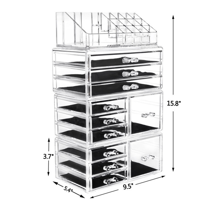 Clear Makeup Organizer Skin Care Cosmetic Display Cases Stackable Storage Box Cosmetic Container Cube