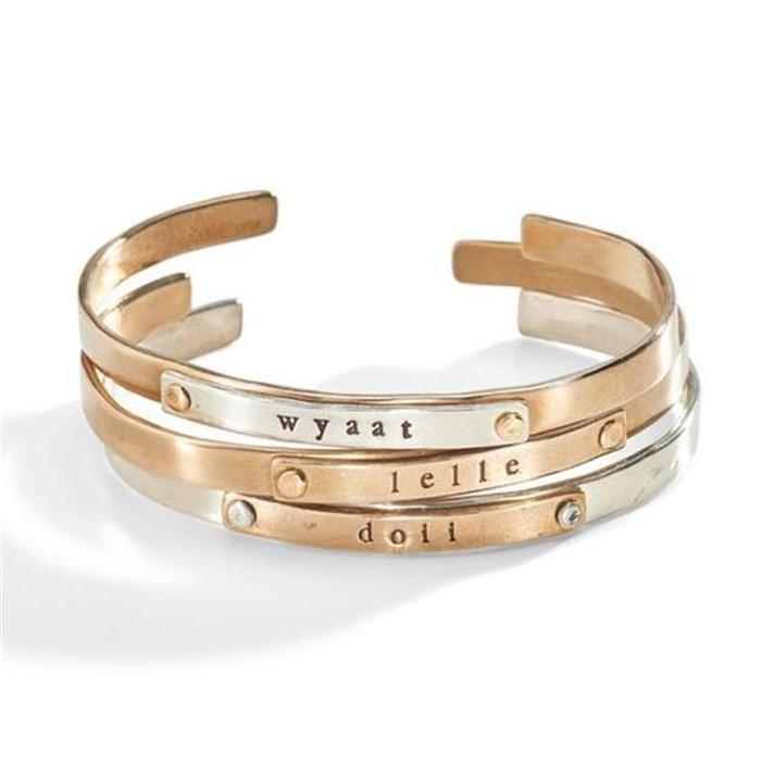 Wholesale Women Jewelry Girls Sister Best Friend Gold Stainless Steel Engraved Bangle Cuff Bracelets