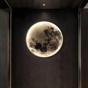 Modern Led Moon Wall Lamps Creative Corridor Mural Wall Fitting Lighting Living Room Bedroom Background Decorative Night Fixture