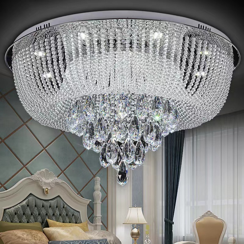 Modern Living Room Bedroom Luster Crystal Teardrop Lighting Ceiling Hanging Lamps