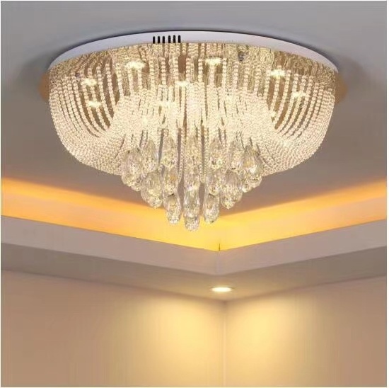 Modern Living Room Bedroom Luster Crystal Teardrop Lighting Ceiling Hanging Lamps