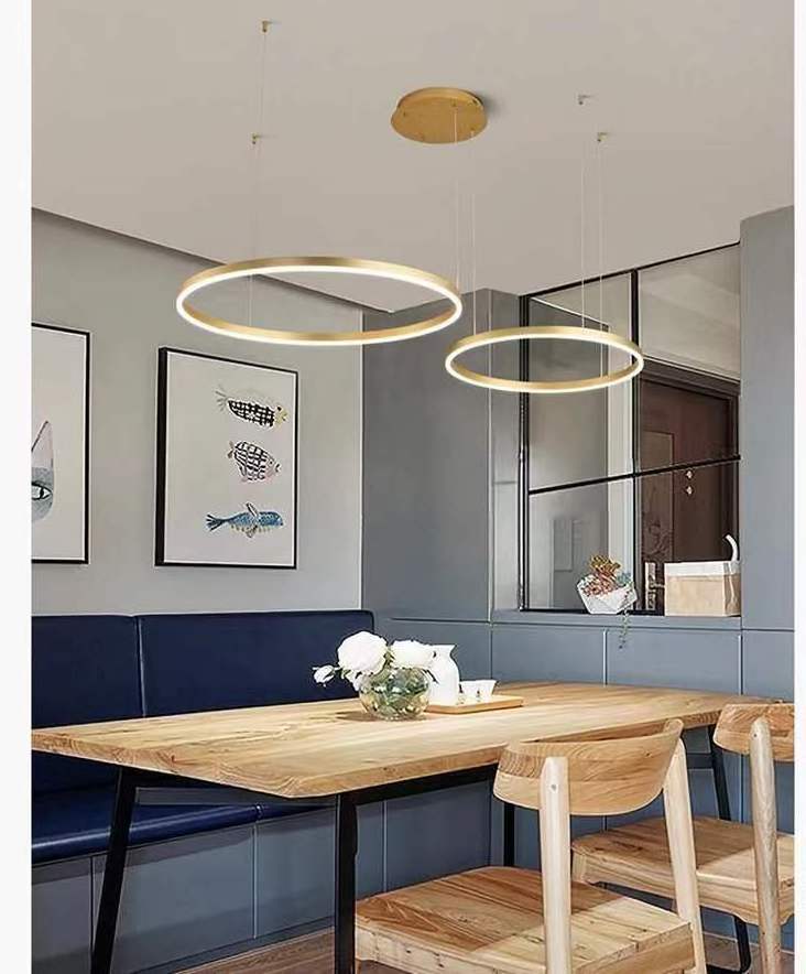 Minimalist Home Rings Ceiling Chandelier Hanging Lamp Gold 220 Volts Large Led Chandeliers Modern Pendant Lights