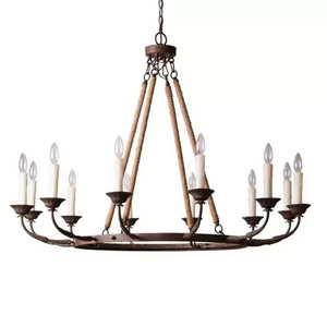 American Candlely Vintage Antique 12-light Candelabra Wagon Wheel Chandelier