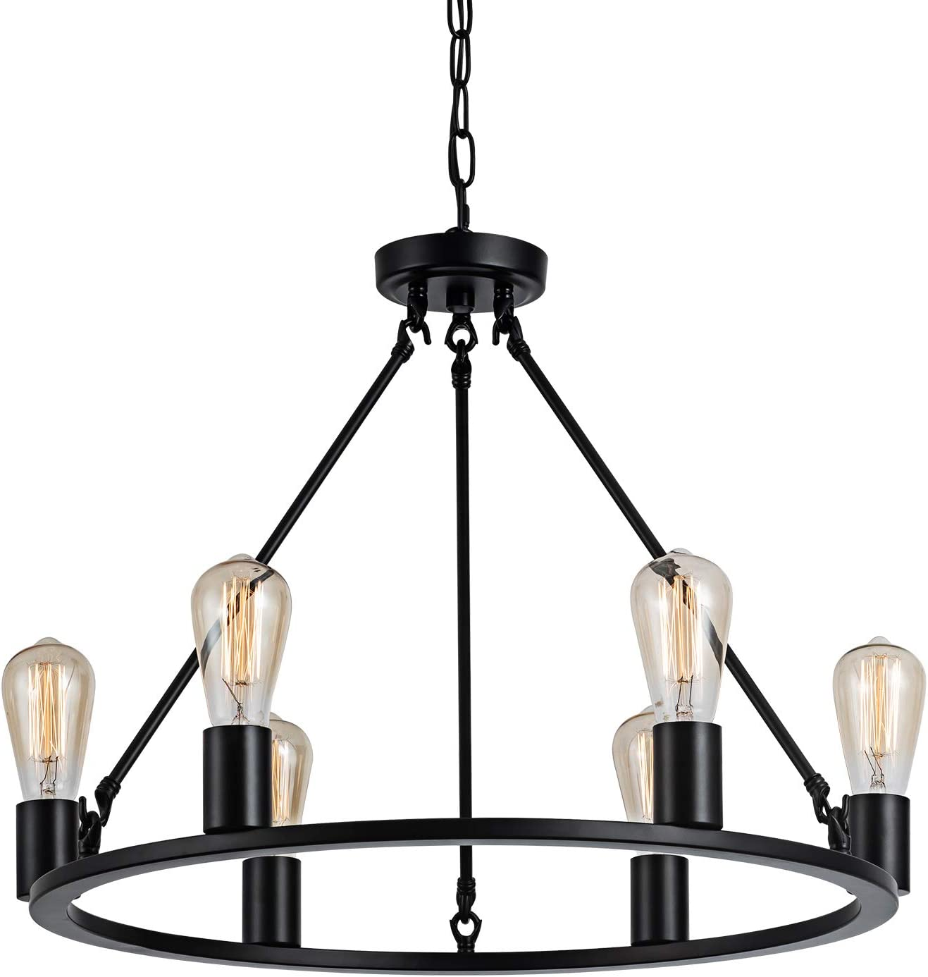 Hot Sale Indoor Industrial 5 Bulbs Farmhouse Chandelier Retro Pendant Light