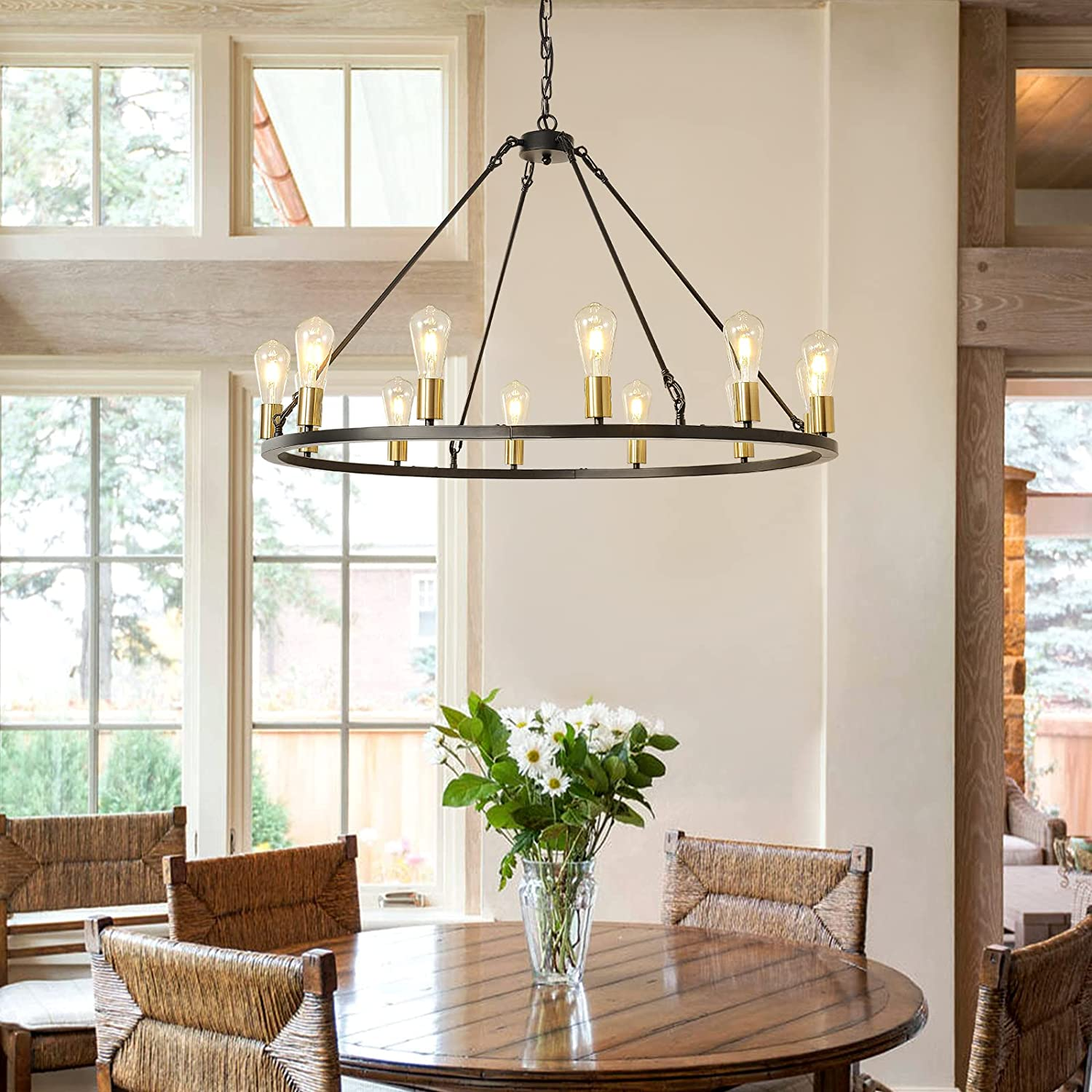 Hot Sale Indoor Industrial 5 Bulbs Farmhouse Chandelier Retro Pendant Light