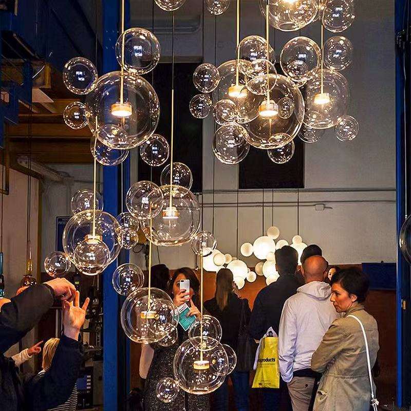 Modern Metal Ceiling Glass Globe Sputnik Chandelier Semi Flush Mount Chandelier For Living Dining Room Bedroom Farmhouse Kitchen