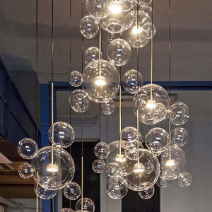 Modern Metal Ceiling Glass Globe Sputnik Chandelier Semi Flush Mount Chandelier For Living Dining Room Bedroom Farmhouse Kitchen