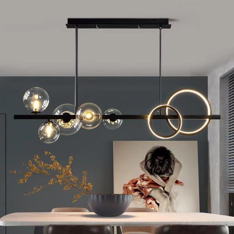 Nordic Line Designer Luxury Ceiling Lighting Dining Room Acrylic Glass Hanging Fixtures Led Modern Chandeliers Pendant Lights