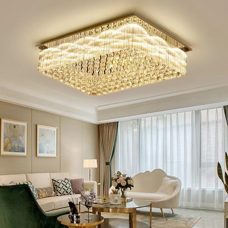 Wholesale Interior Custom Nordic Wedding Hotel Decorative Luxury Living Room Led Crystal Ceiling Light