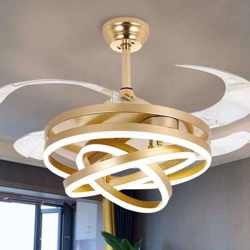 Hot Sale Energy Saving Indoor Lighting Fancy Led Ceiling Fan Lamp 42 Inch Modern Decorative Chandelier Inverter Ceiling Fan