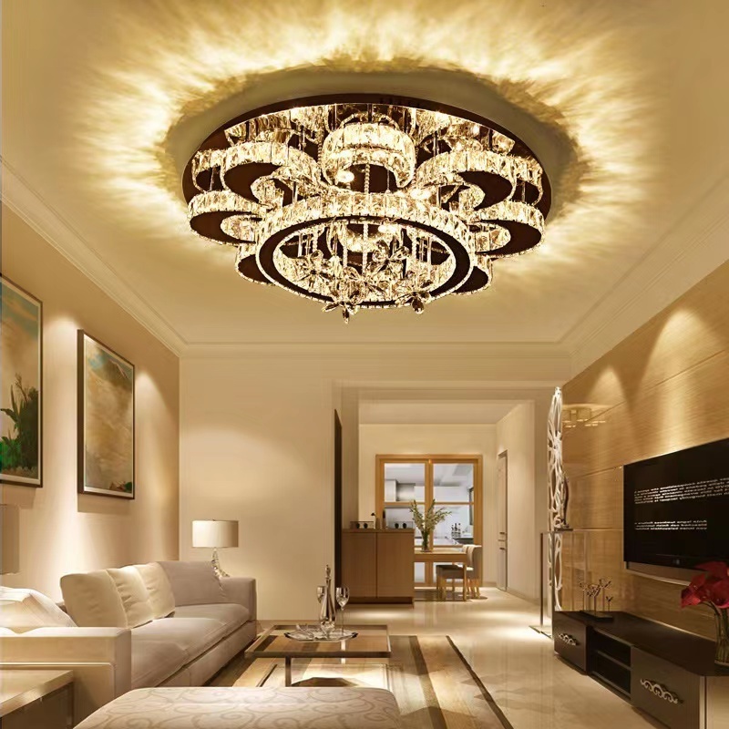 Modern Simplicity House Hold Light Luxury Fashion Personality Villa Hotel Low Ceiling Crystal Chandelier