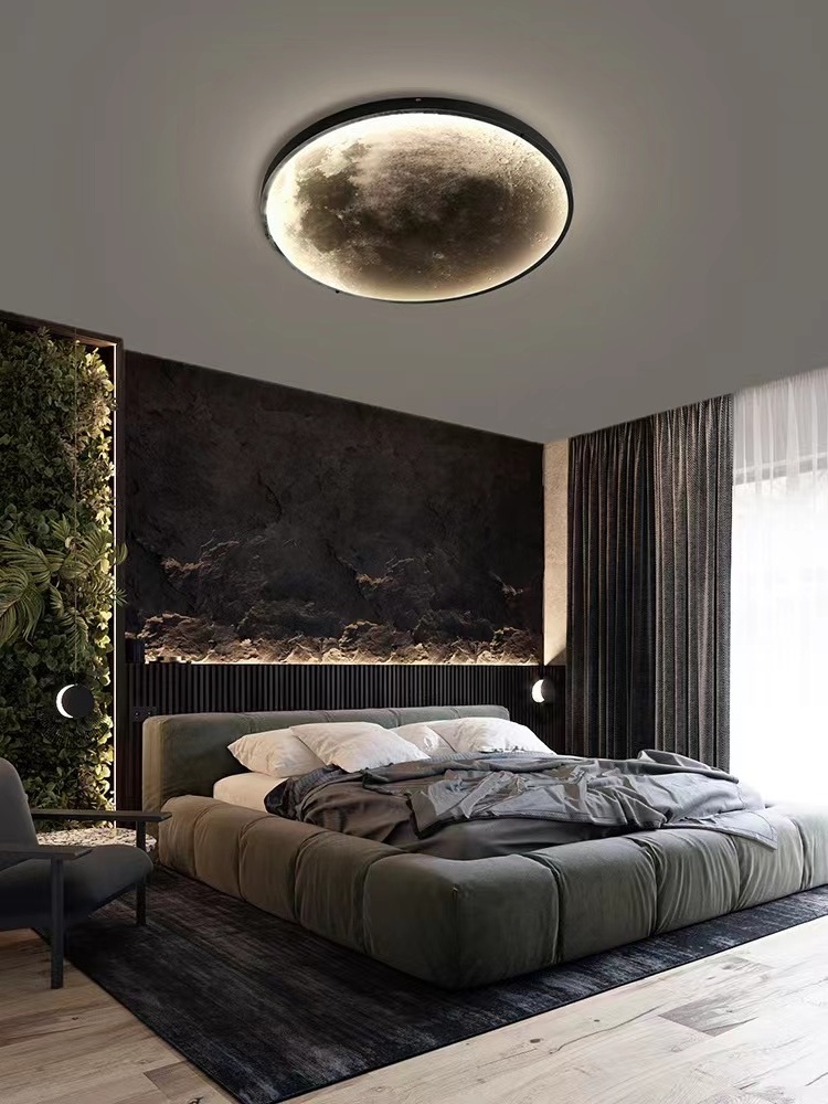 Modern Led Moon Wall Lamps Creative Corridor Mural Wall Fitting Lighting Living Room Bedroom Background Decorative Night Fixture