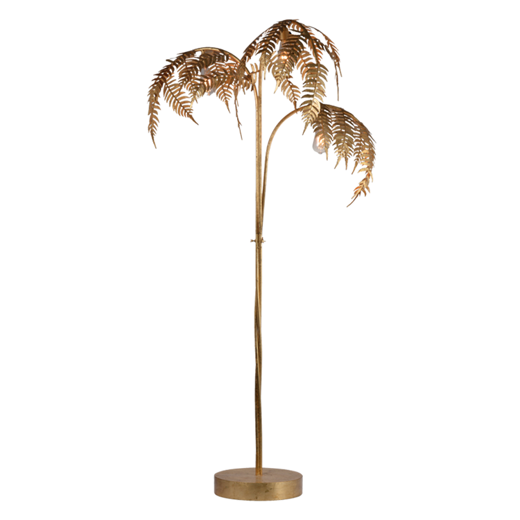 Decorative Post Modern Luxury Palm Tree Gold Floor Standing Lamp For Home Living Room