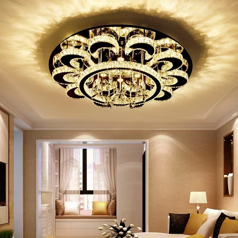 Modern Simplicity House Hold Light Luxury Fashion Personality Villa Hotel Low Ceiling Crystal Chandelier