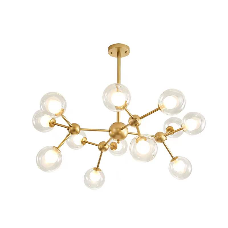 Sputnik Chandelier for Bedroom ,nordic blown glass Globe chandelier chihuly for Living Room,G9 LED Bulbs chandeliers Golden